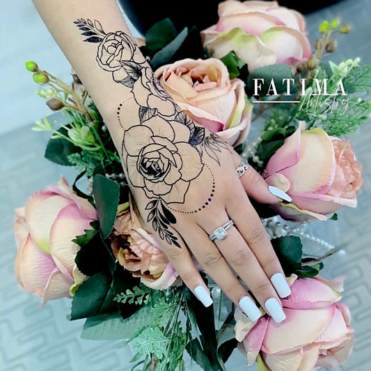 Floral Roses Temporary Tattoo